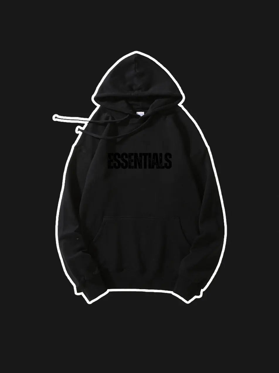 Basic Letter Printed Essentials Hoodie 420g Essentials Sweatshirt