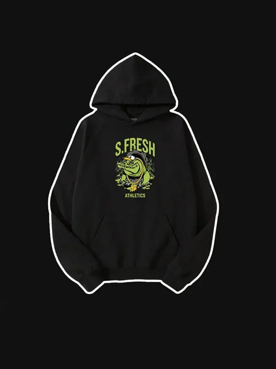 320g Fresh Printed Hooded Sweatshirt