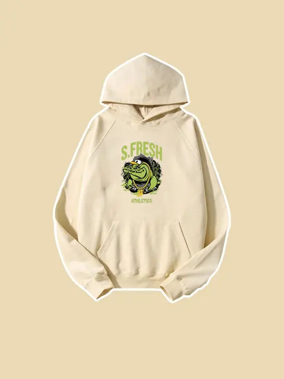 320g Fresh Printed Hooded Sweatshirt