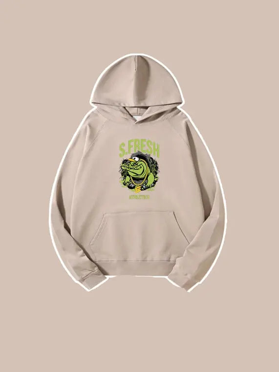 320g Fresh Printed Hooded Sweatshirt