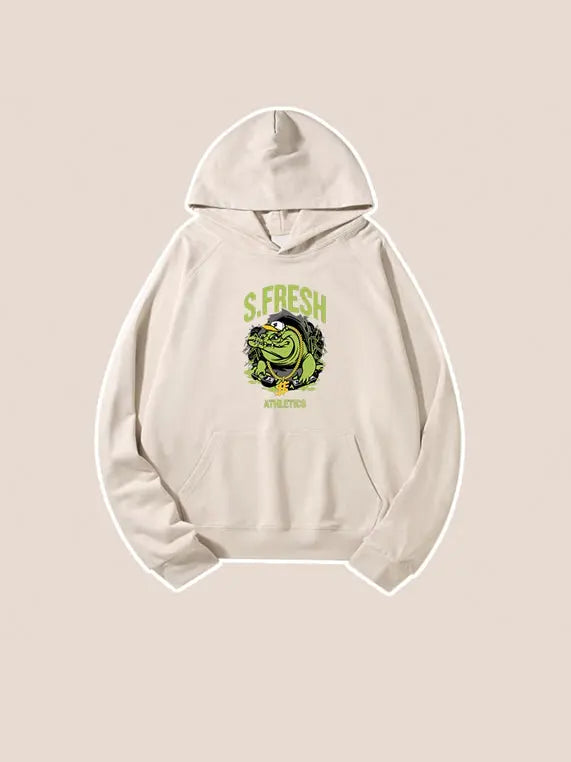 320g Fresh Printed Hooded Sweatshirt