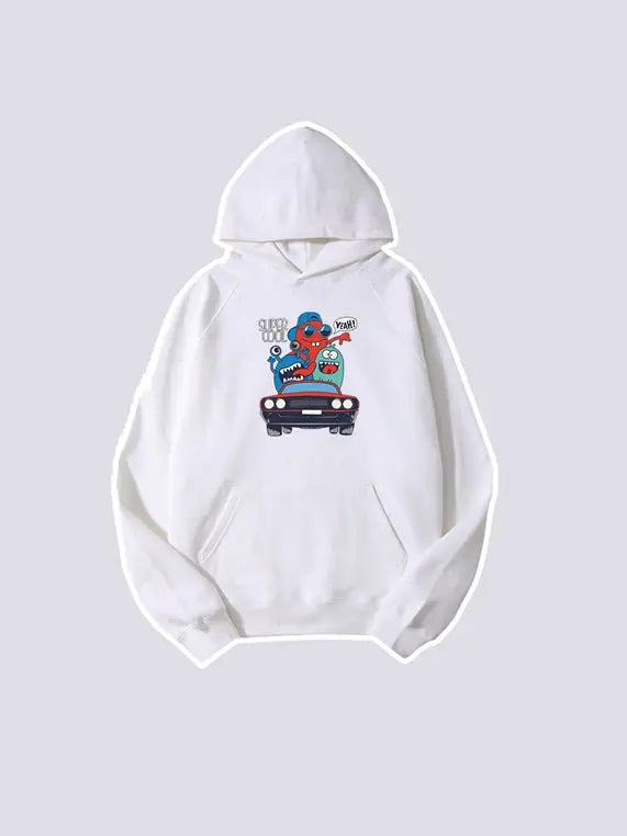 Cartoon Printed Hooded Sweatshirt