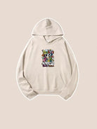 Men Colorful Doodle Letter Printed Cotton Hoodie