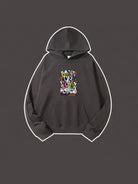 Men Colorful Doodle Letter Printed Cotton Hoodie