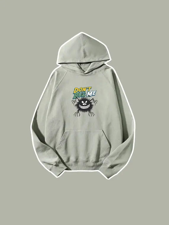 Cartoon Virus Printed Hooded Sweatshirt