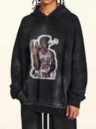 370g Vintage Wash Old Cotton NBA Hip-pop Printed Hoddie