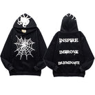 Spiderweb Print Vintage Hoodie