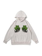 360g Shamrock Printed Wash Old Cotton Hoodie for St. Patrick's Day Emma Bridess