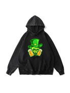 360g Guinness Printed Wash Old Cotton Hoodie for St. Patrick's Day Emma Bridess