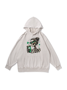 360g Lady Skull Printed Wash Old Cotton Hoodie for St. Patrick's Day Emma Bridess