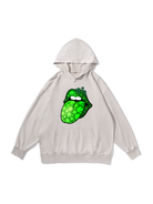 360g Four-leaf Clover Protruding Tongue Wash Old Cotton Hoodie for St. Patrick's Day Emma Bridess