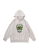 360g Four-leaf Clover Skull Printed Wash Old Cotton Hoodie for St. Patrick's Day Emma Bridess