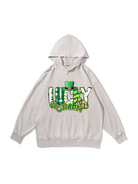 360g Lucky Charm Printed Wash Old Cotton Hoodie for St. Patrick's Day Emma Bridess