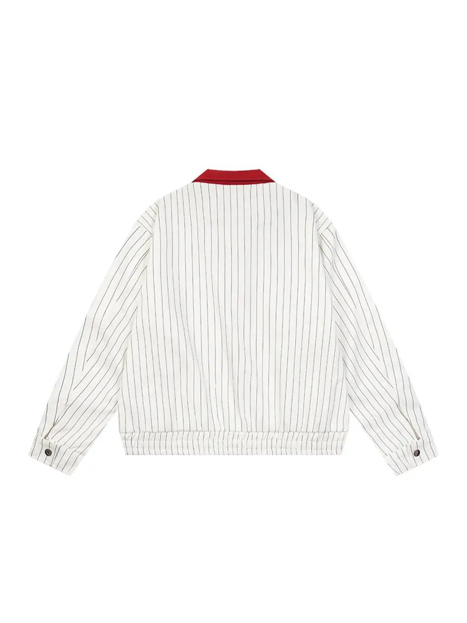 Striped Patchwork Baseball Jacket for Women Emma Bridess