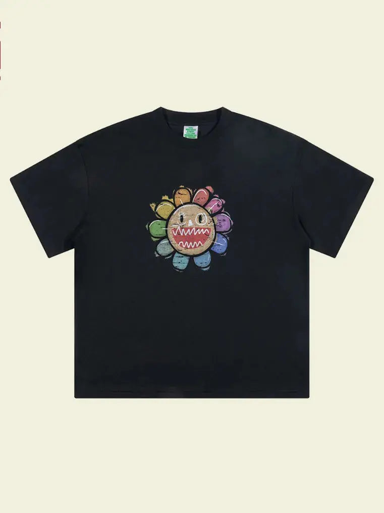 Kids Sunflower Cartoon T-shirt