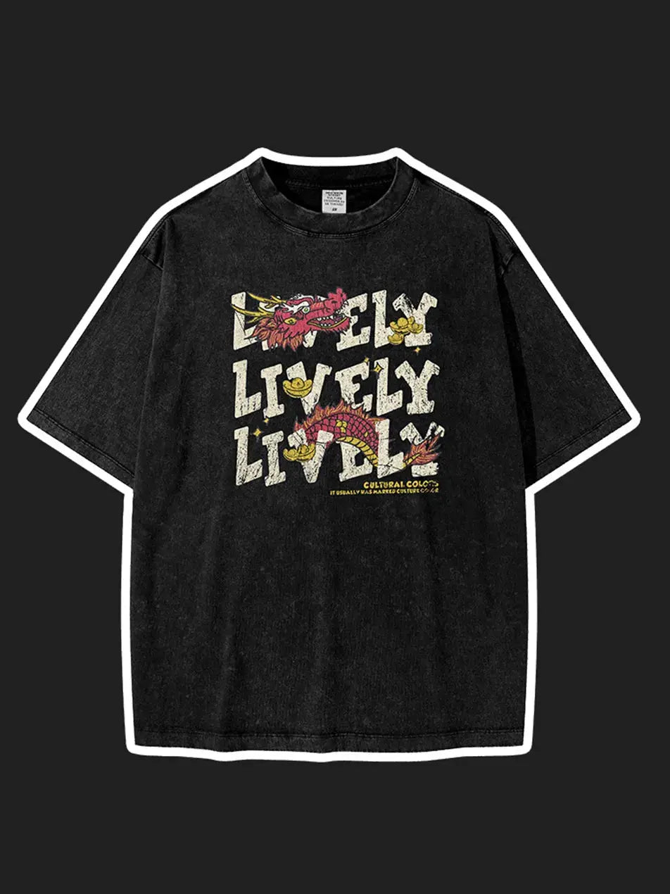 Kids Lively Vintage Letter Print T-Shirt