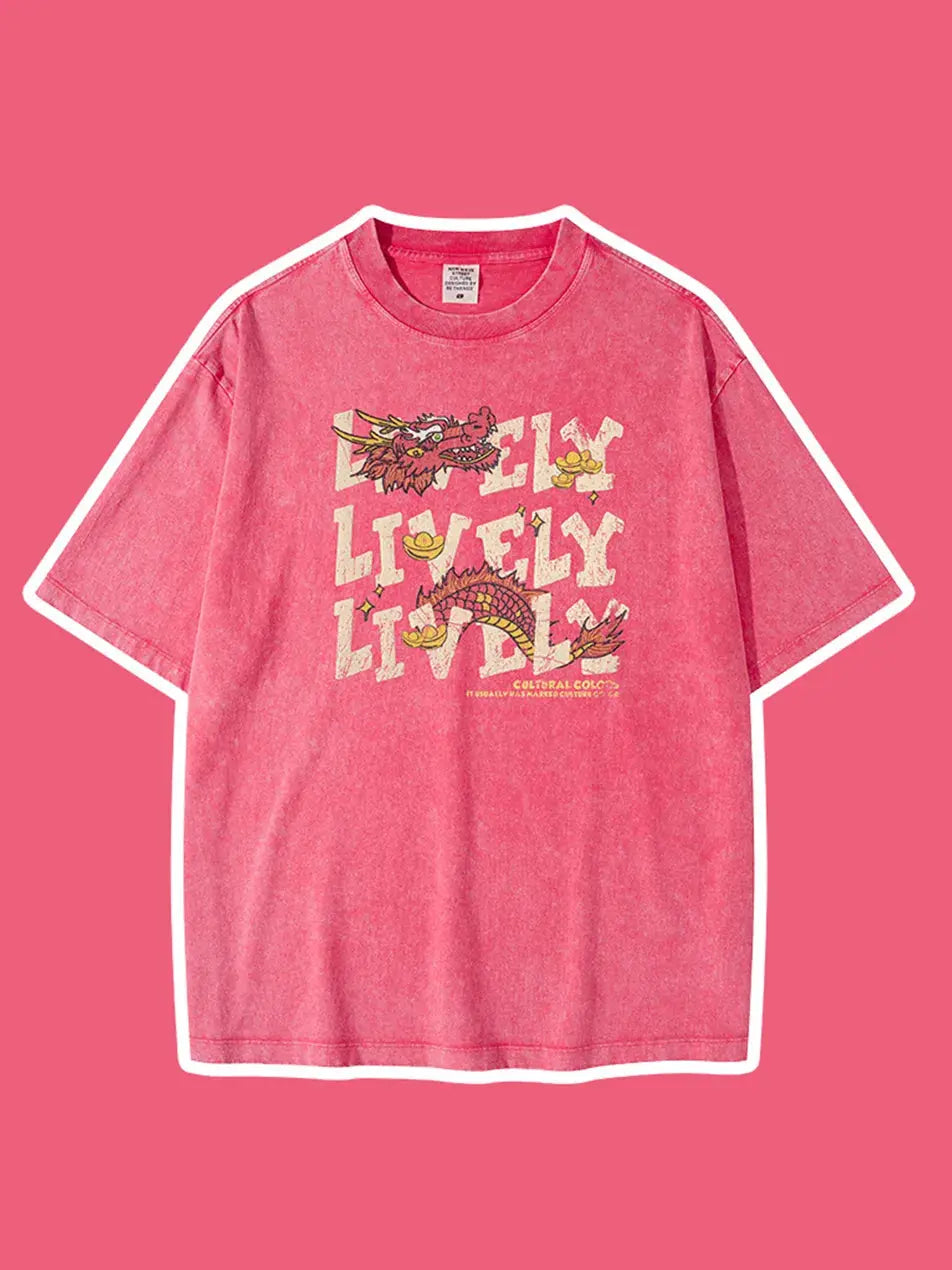 Kids Lively Vintage Letter Print T-Shirt