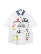 Dog Graphic Short Sleeve Casual Shirt