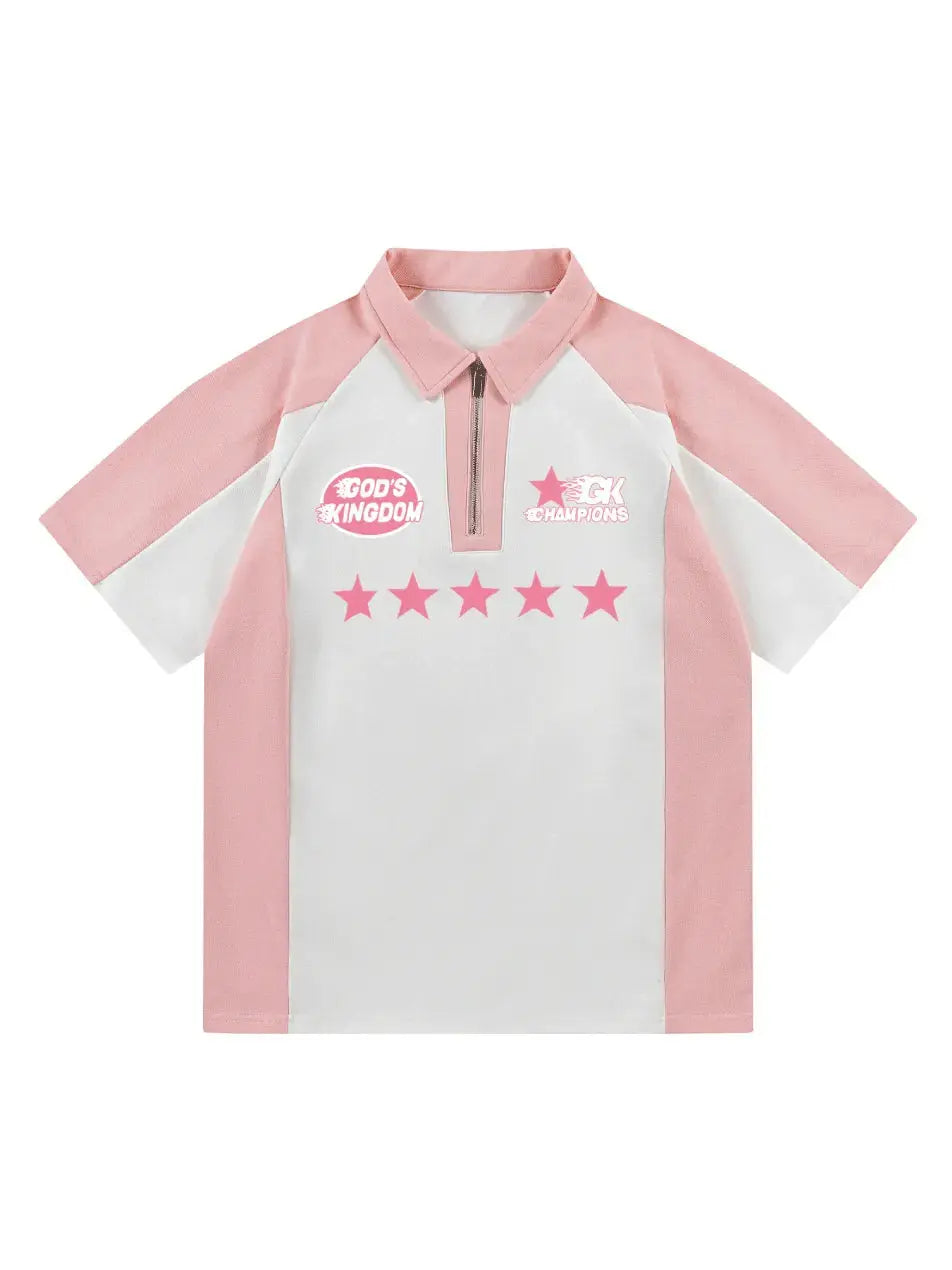 American Style Star Zip Polo Shirt