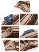 American Style Striped Button Polo Shirt