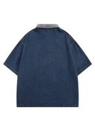 Blue Denim Button Polo Shirt