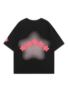 Blurred Star Letter Printed T-shirt