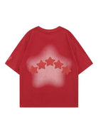 Blurred Star Letter Printed T-shirt