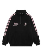 Vintage Three-bar Monogram Embroidered Half Zip Polo Sweatshirt