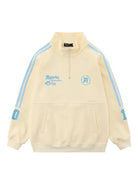 Vintage Three-bar Monogram Embroidered Half Zip Polo Sweatshirt