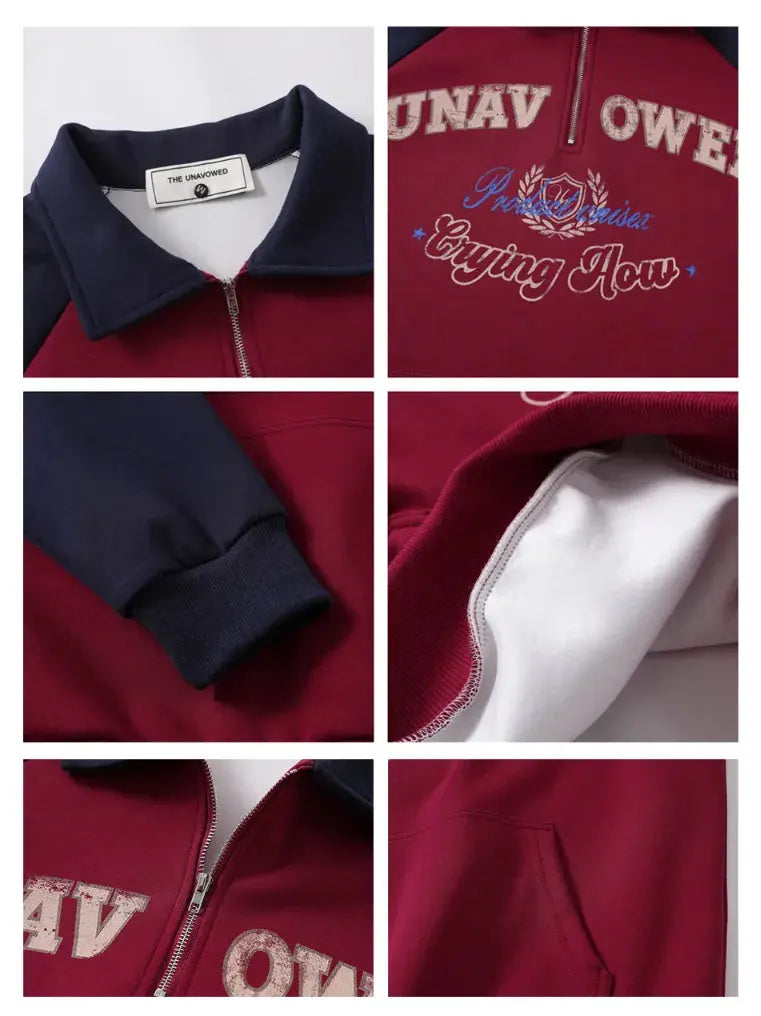 Half-zip Polo Sweatshirt with Rotator Sleeves