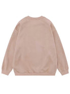 Women's Leisure Letter Washed Crew Neck Sweatshirt - Emma Bridess