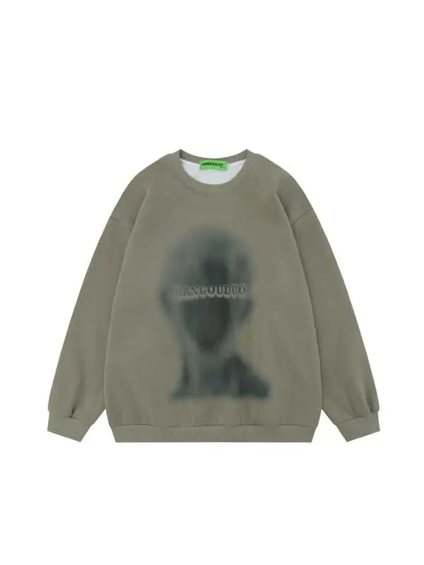 Men's Washed Portrait Letter Sweatshirt - Emma Bridess