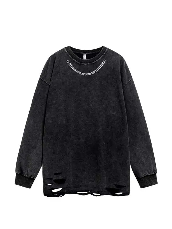 Men's Simple Necklace Long Sleeve T-shirt - Emma Bridess