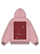 320g Cotton Red Back Printed Hoodie for Valentine's Day