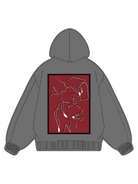 320g Cotton Red Back Printed Hoodie for Valentine's Day