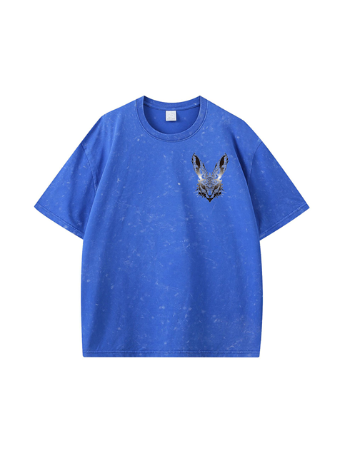 270g Cotton Easter Future Rabbit Printed Wash Old T-shirt