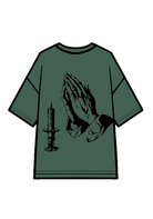 270g Cotton Easter Pray Printed Wash Old T-shirt