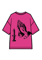 270g Cotton Easter Pray Printed Wash Old T-shirt