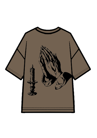 270g Cotton Easter Pray Printed Wash Old T-shirt