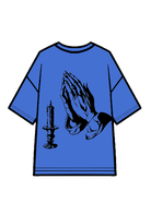 270g Cotton Easter Pray Printed Wash Old T-shirt