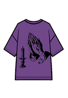 270g Cotton Easter Pray Printed Wash Old T-shirt