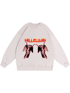 350g Cotton Hallow God Printed Wash Old Sweatshirt for Easter