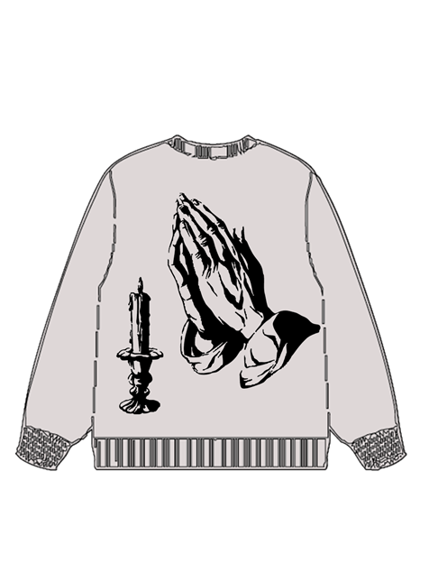 350g Cotton Hallow God Printed Wash Old Sweatshirt for Easter