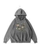 360g Hollow Butterfly Printed Wash Old Cotton Hoodie Emma Bridess