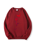 320g Rose Butterfly Printed Cotton Sweatshirt Emma Bridess