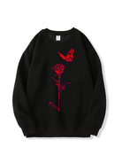 320g Rose Butterfly Printed Cotton Sweatshirt Emma Bridess