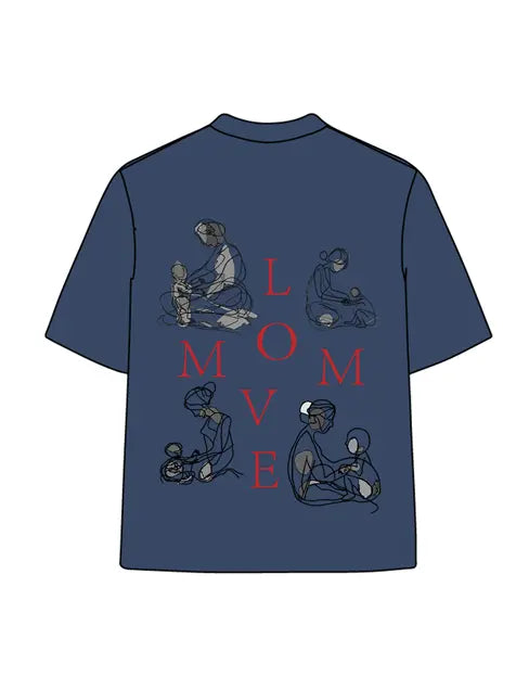 270g Cotton Love Mom Back Printed Wash Old T-shirt for Mom Emma Bridess