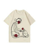 270g Cotton Art Lines Wash Old T-shirt for Mom Emma Bridess