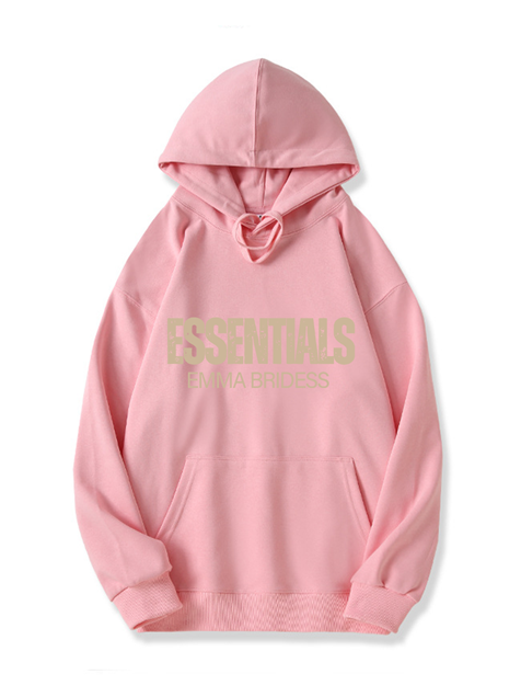 320g Essentials Life is Short Letter Printed Cotton Hoodie Emma Bridess