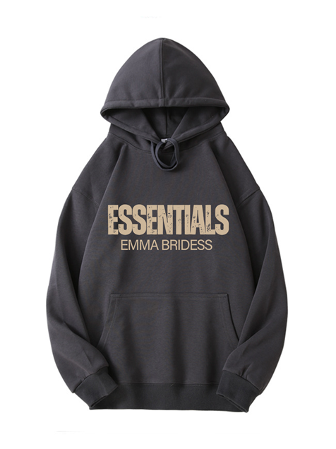 320g Essentials Life is Short Letter Printed Cotton Hoodie Emma Bridess